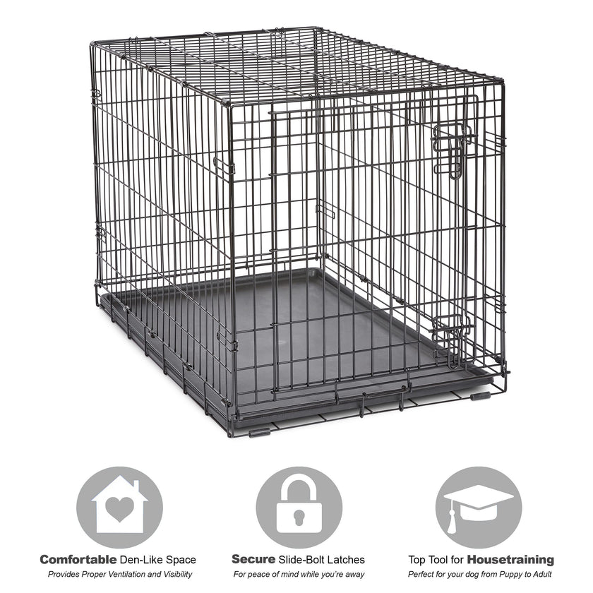 MidWest Homes for Pets 36-Inch New World Crate for Medium-Large Breeds, 41-70 lbs, Single Door Folding Dog Crate, Leak-Proof Tray & Secure Latch, Portable, Durable & Easy to Assemble 🍁 All In One Marketplace Canada