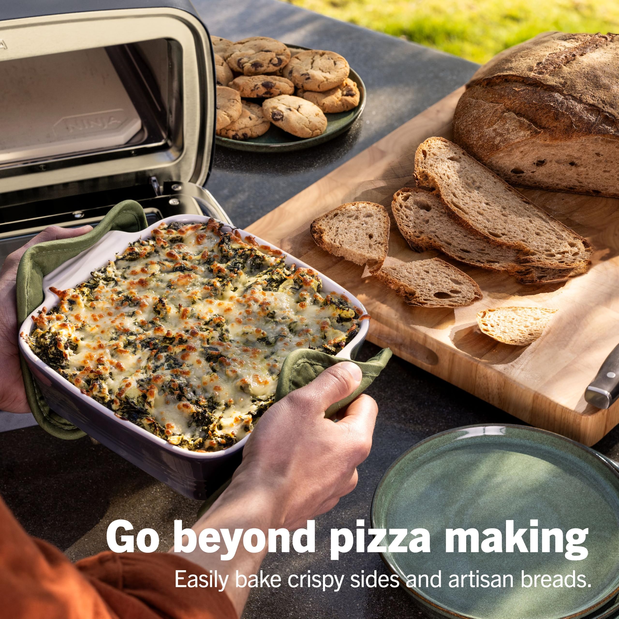Ninja Artisan Pizza Oven, 12-in/30.5cm 3-Min Pizza, 700F/371°C, 5-n-1, Gray 🍁 All In One Marketplace Canada