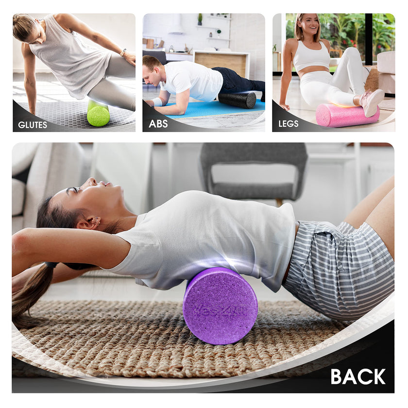 Yes4All High-Density EPP Round Back Roller Foam, Foam Roller for Yoga, Pilates & Stretching - 12, 18, 24, 36 inch 🍁 All In One Marketplace Canada