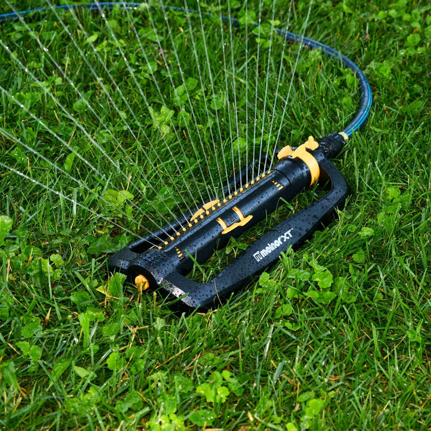 Melnor 65167AMZ XT Turbo Oscillating Sprinkler, 4,500 sq. ft., Quick Connect Bundle, 3-Way Adjustable, Black, Yellow 🍁 All In One Marketplace Canada