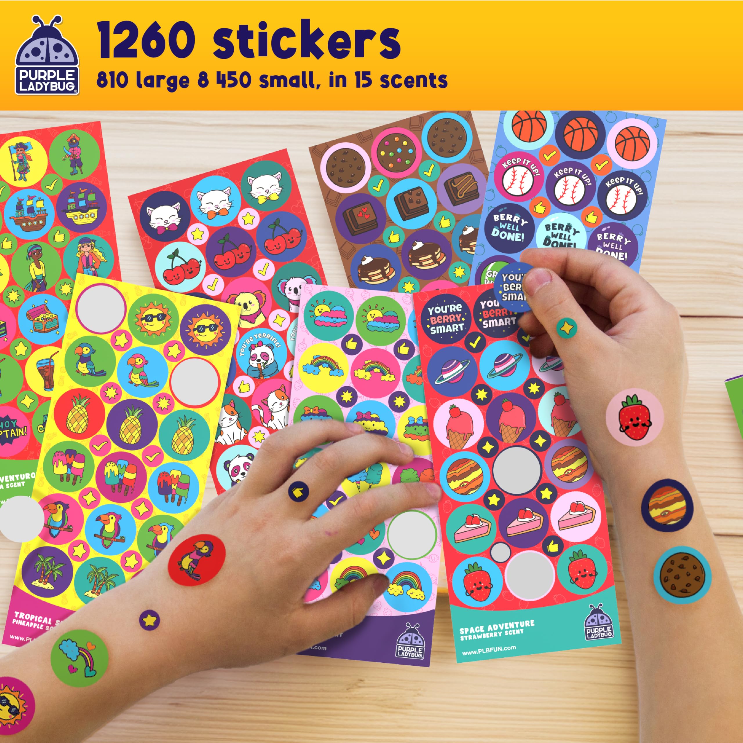 PURPLE LADYBUG 1260 Scratch and Sniff Stickers for Kids - Reward & Motivational Stickers - Smelly Stickers Teacher Must Haves for Classroom Essentials 🍁 All In One Marketplace Canada