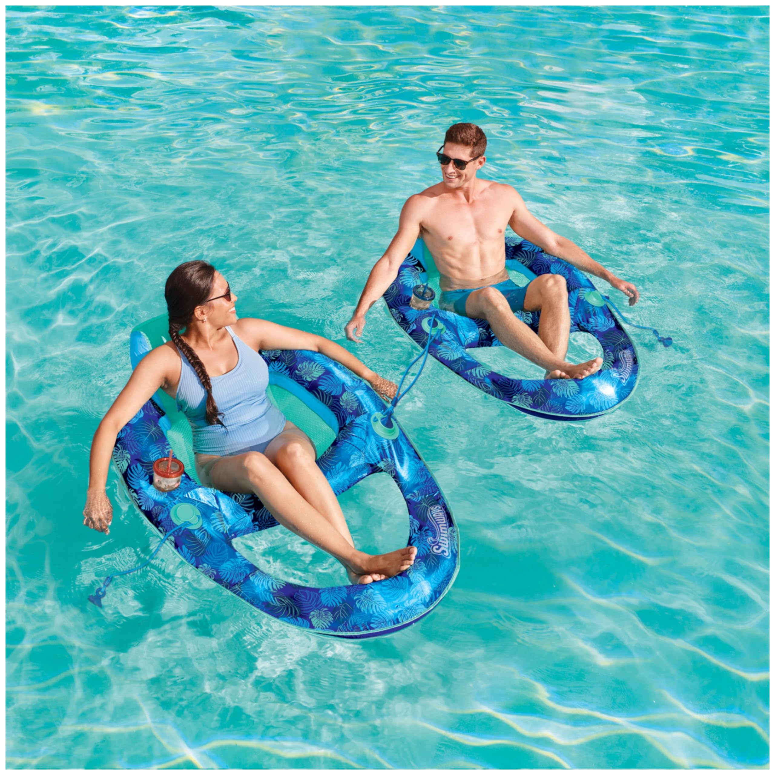 Swimways Elite Spring Float Recliner Pool Lounger, Inflatable Pool Floats Adult with Fast Inflation, Pool Recliner for Adults up to 250 lbs 🍁 All In One Marketplace Canada