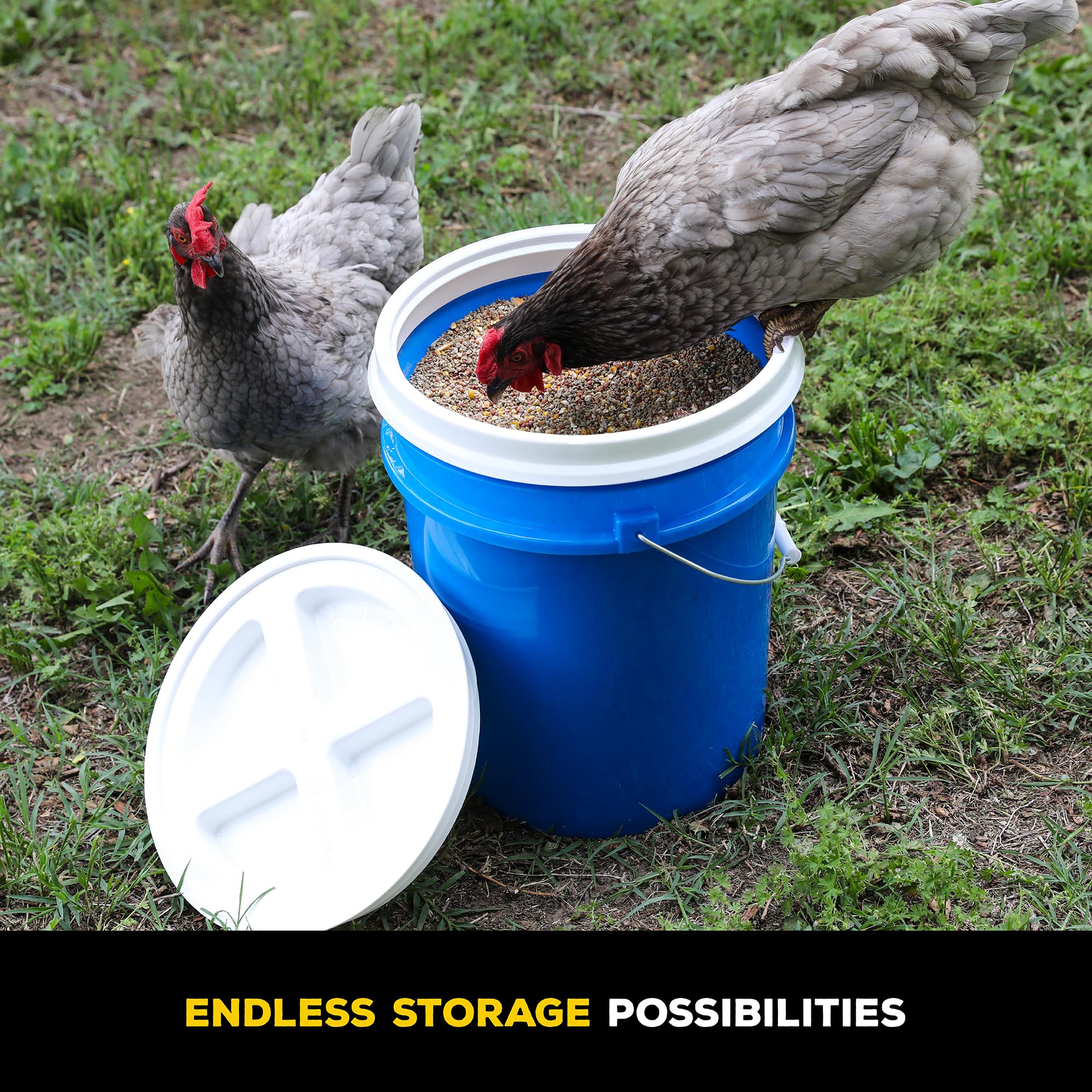 Gamma2 Gamma Seal Lid 3pk Combo for Utility Buckets - Fits 3.5, 5, 6 & 7 gallon buckets, Red, White & Blue, Made in USA 🍁 All In One Marketplace Canada
