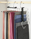 MORALVE Pants Hangers Space Saving - 2 Pack - Non-Slip Multi-Layer Space Saving Hangers - Multifunctional Clothing Rack for Closet Storage - Ideal for Jeans, Trousers, Skirts, Scarves & Slacks (Black) 🍁 All In One Marketplace Canada