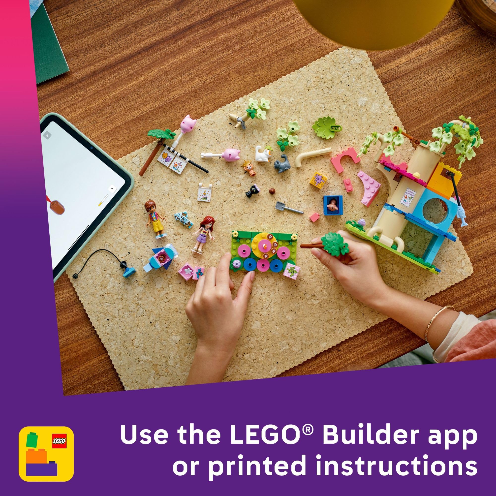 LEGO Friends Cat Birthday Party & Tree House Building Toy - Pretend Play Building Blocks W/Cat Toys & 2 Minidolls - Creative Storytelling Kids Toy for Girls and Boys, 9+ - Birthday Gift Idea- 42666 🍁 All In One Marketplace Canada