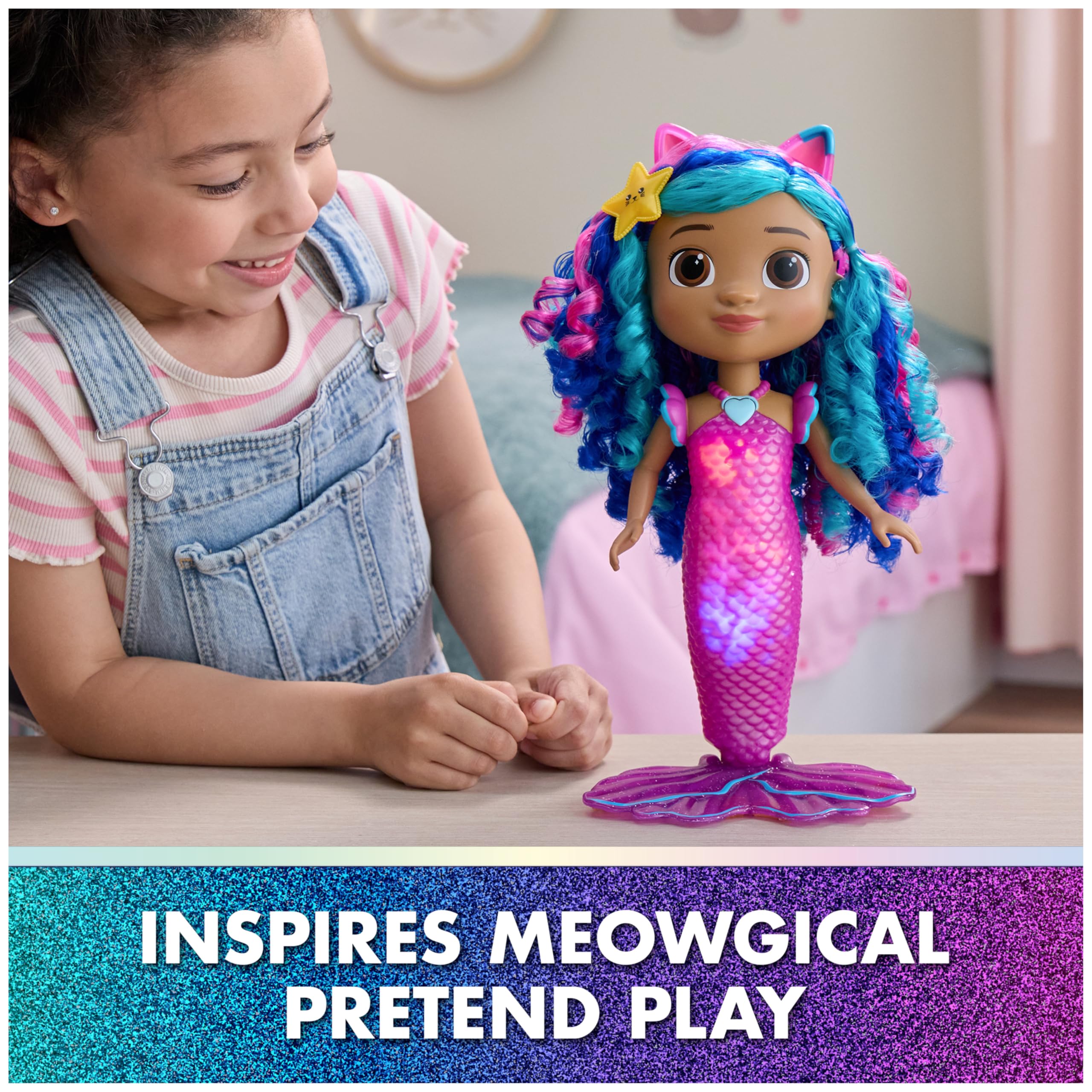 DreamWorks GABBY'S Dollhouse The Movie, Sing & Shine Mermaid Gabby, Waterproof Mermaid Doll with Lights & Sounds, Kids Toys for Girls & Boys Ages 3 and Up 🍁 All In One Marketplace Canada
