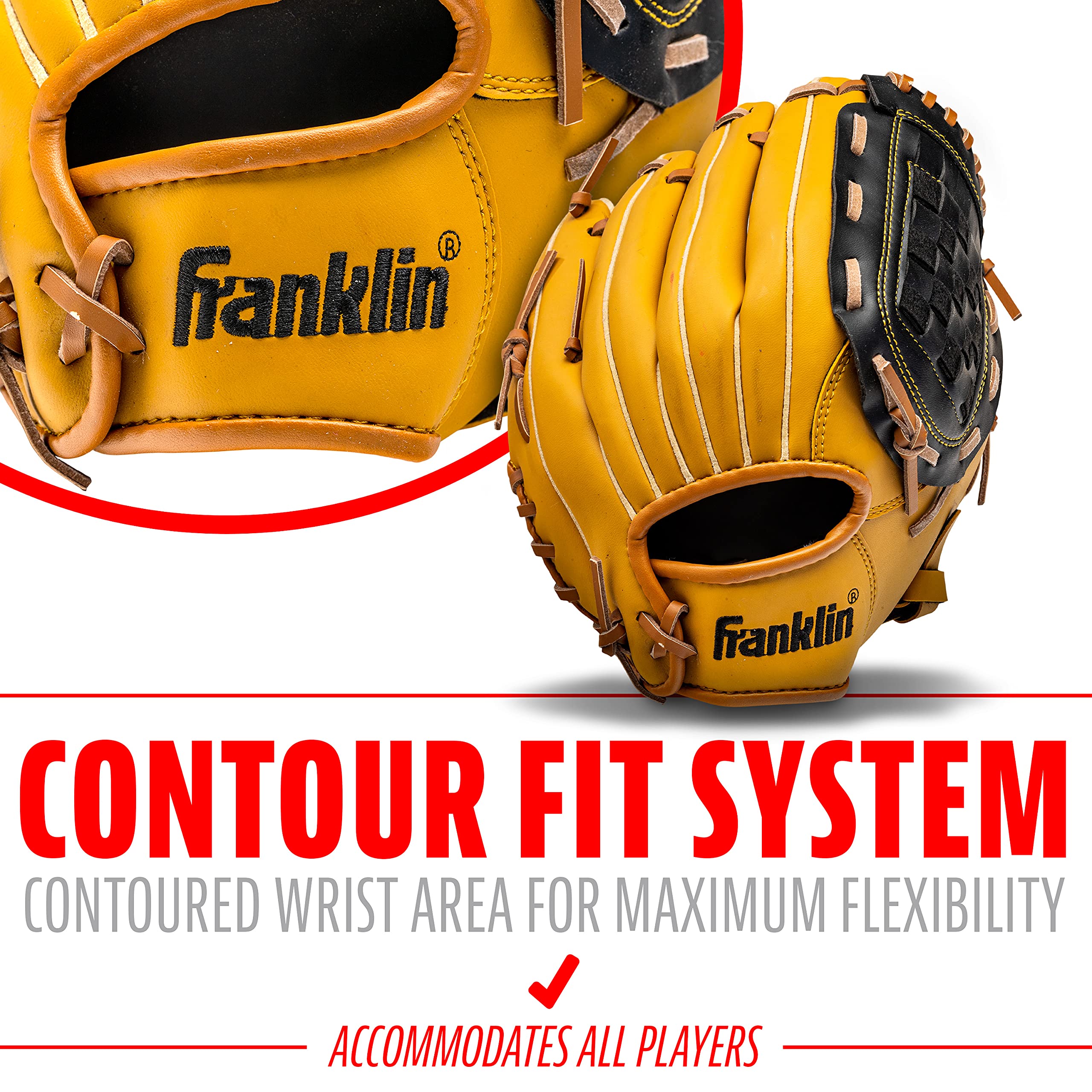 Franklin Sports Baseball and Softball Glove - Fieldmaster Adult + Youth Baseball Gloves - Mens + Womens Infield + Outfield Mitt - Right Hand Throw - 10.5