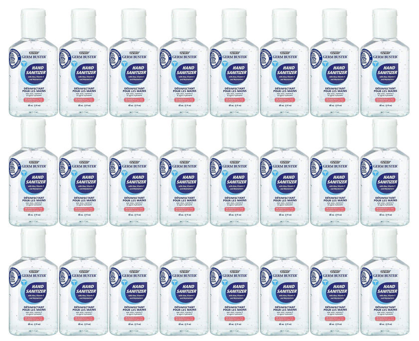 ZYTEC GERM BUSTER | HAND SANITIZER WITH ALOE 70% ALCOHOL | CASE OF 24 60ml / 2fl oz | MADE IN CANADA 🍁 All In One Marketplace Canada