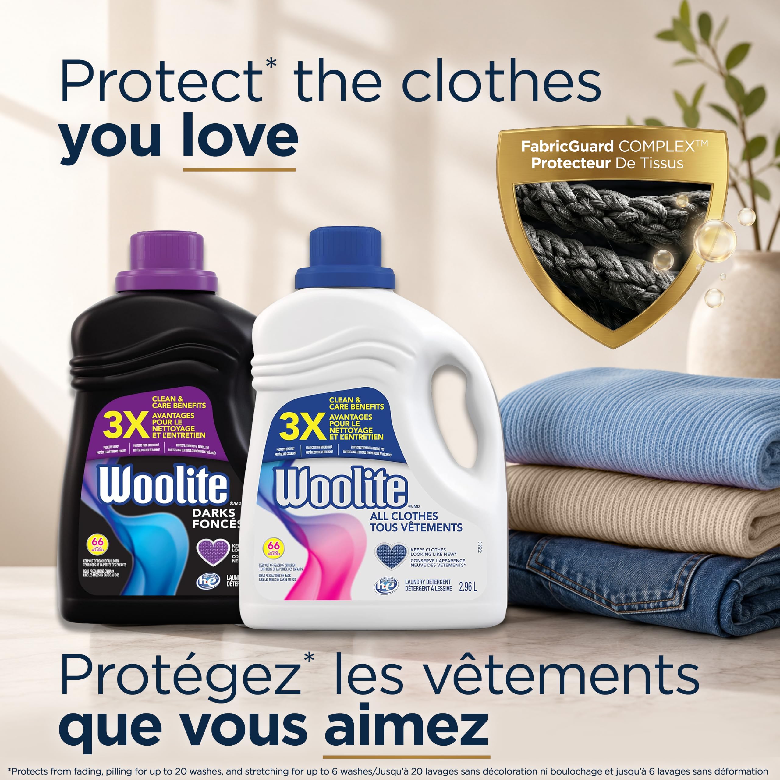 Woolite Darks Laundry Detergent for Dark Clothing; 2.96 L, 66 Loads; Helps Keep Clothes Looking Like New with Advanced Care & Fabric Guard Complex; Protects from Fading & Pilling Up 20 Washes 🍁 All In One Marketplace Canada