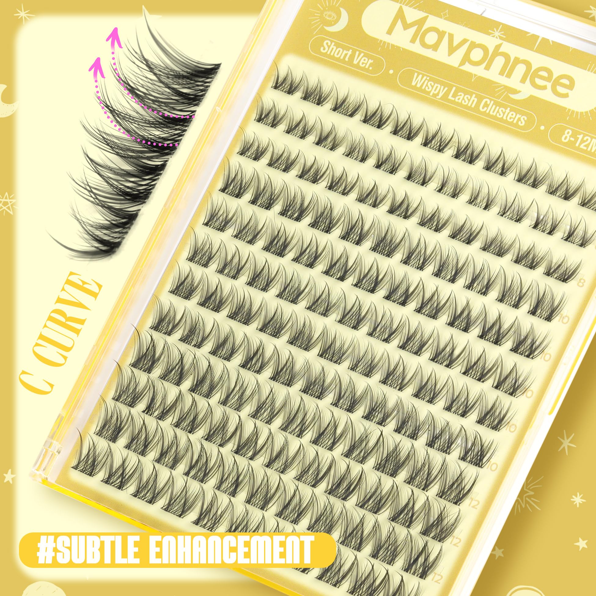 Lash Clusters Natural Eyelash Clusters 8-12MM Wispy Lash Extensions C Curve Individual Lashes Clear Band Cluster Lashes Clean Makeup DIY Lash Pack (Short Ver.) 🍁 All In One Marketplace Canada