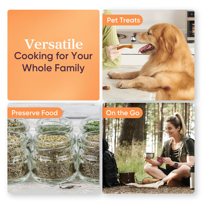 Cosori Food Dehydrator (50 Recipes) for Jerky, Vegetables Fruit, Meat, Dog Treats, Herbs, and Yogurt, Dryer Machine with Temperature Control, 6 Stainless Steel Trays, Rear-Mounted Fan, Silver 🍁 All In One Marketplace Canada