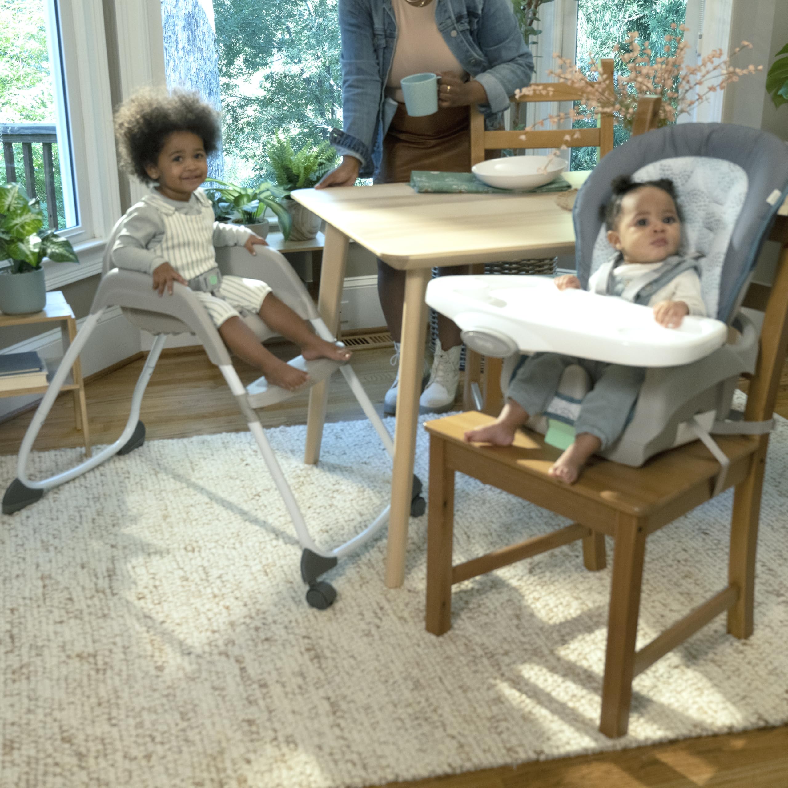 Ingenuity Full Course 6-in-1 High Chair - Baby to 5 Years Old, 6 Convertible Modes, 2 Dishwasher Safe Trays - Astro 🍁 All In One Marketplace Canada