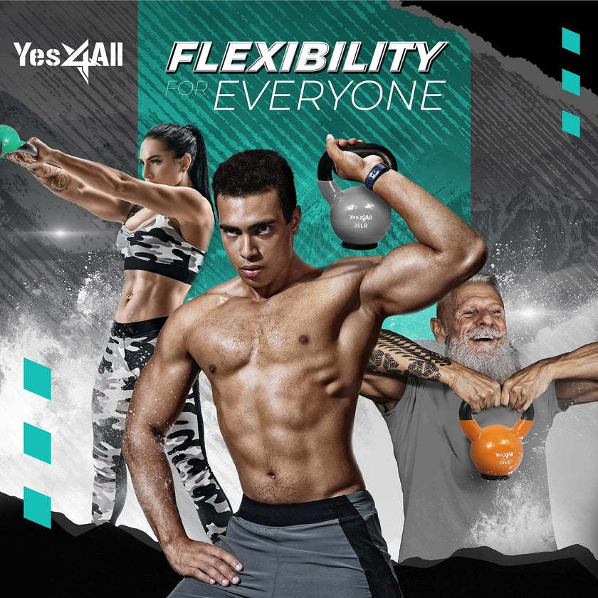 Yes4All Vinyl Coated Kettlebell with Protective Rubber Base, Strength Training Kettlebells for Weightlifting, Conditioning, Strength & Core Training (10 lbs - Mint) 🍁 All In One Marketplace Canada