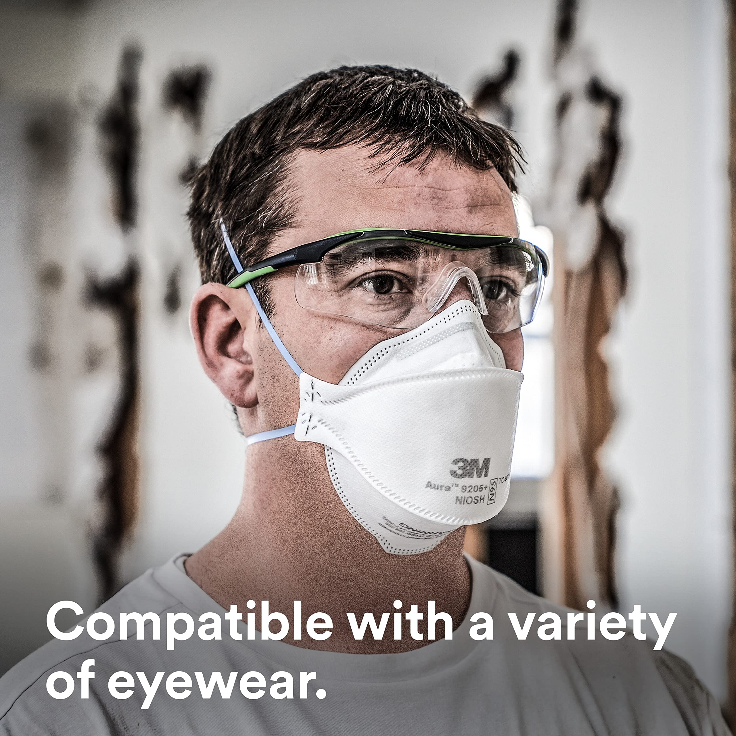 3M Aura Particulate Respirator 9205+, N95, Pack of 20 Disposable Respirators, Individually Wrapped, 3 Panel Flat Fold Design Allows for Facial Movements, Comfortable, NIOSH Approved 🍁 All In One Marketplace Canada