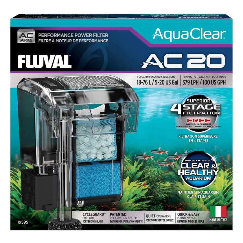 Fluval AquaClear AC20 Power Filter - 5-20 US Gal / 18-76 L 🍁 All In One Marketplace Canada