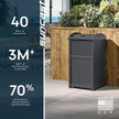 Suncast 33 Gallon Wicker-Style Hideaway Trash Can with Secure Latching Lid and Weather-Resistant Construction for Patio, Cyberspace Grey, Made in the USA 🍁 All In One Marketplace Canada