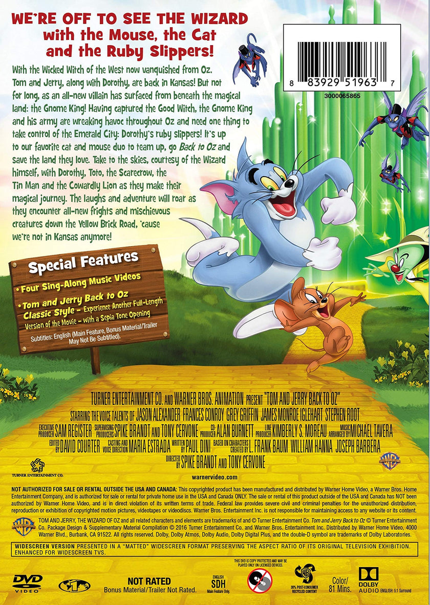 Tom And Jerry Back to Oz - DVD (Used)