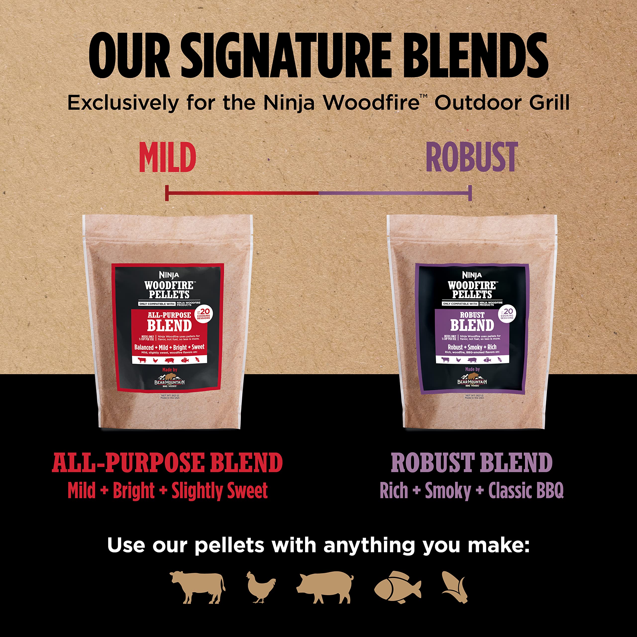Ninja Woodfire Pellets, All Purpose, 2-lb/0.9kg Bag, Real Wood 🍁 All In One Marketplace Canada