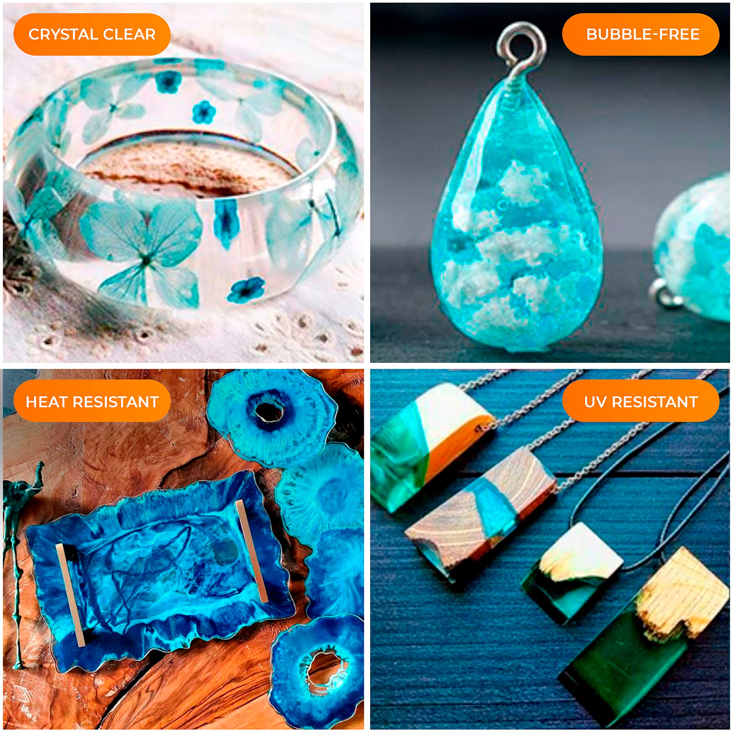 Magic Resin | Epoxy Resin Kit for Art & Craft | 1 Gallon (3.78 L) 128oz | UV Resistant & Odorless | Crystal Clear Epoxy Resin | Jewelry, Earrings, Coasters, Casting, Molding, Crafting and More 🍁 All In One Marketplace Canada