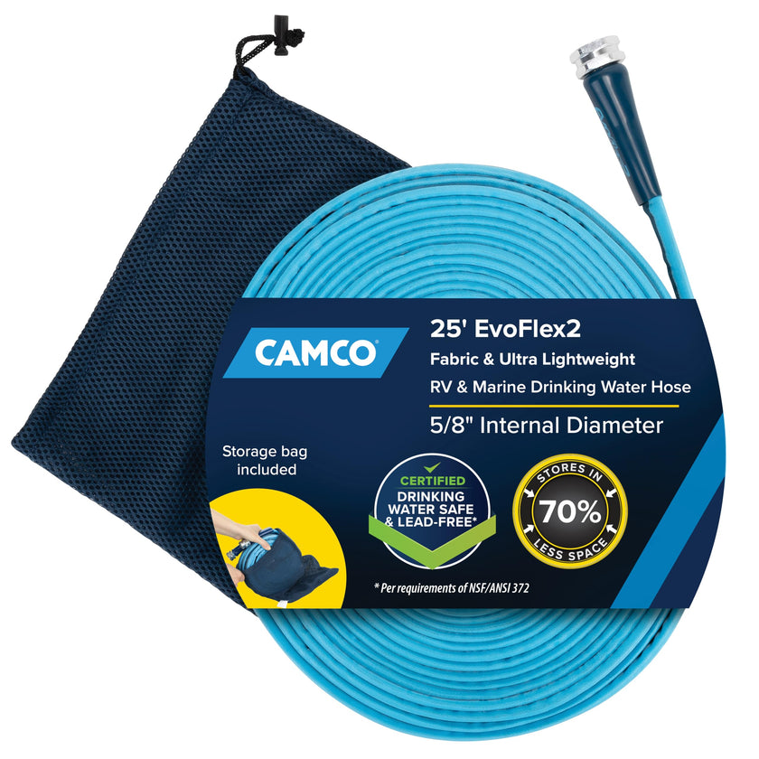 Camco EvoFlex2 25-ft Drinking Water Hose - RV Drinking Water Hose Reinforced with Fabric & Ultra Lightweight - Contains No Lead, No BPA & No Phthalate - Abrasion Resistant (22577) 🍁 All In One Marketplace Canada