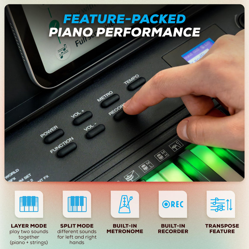 Alesis Teacher's Choice 61-Key Piano Keyboard Bundle with Light-up Keys 🍁 All In One Marketplace Canada