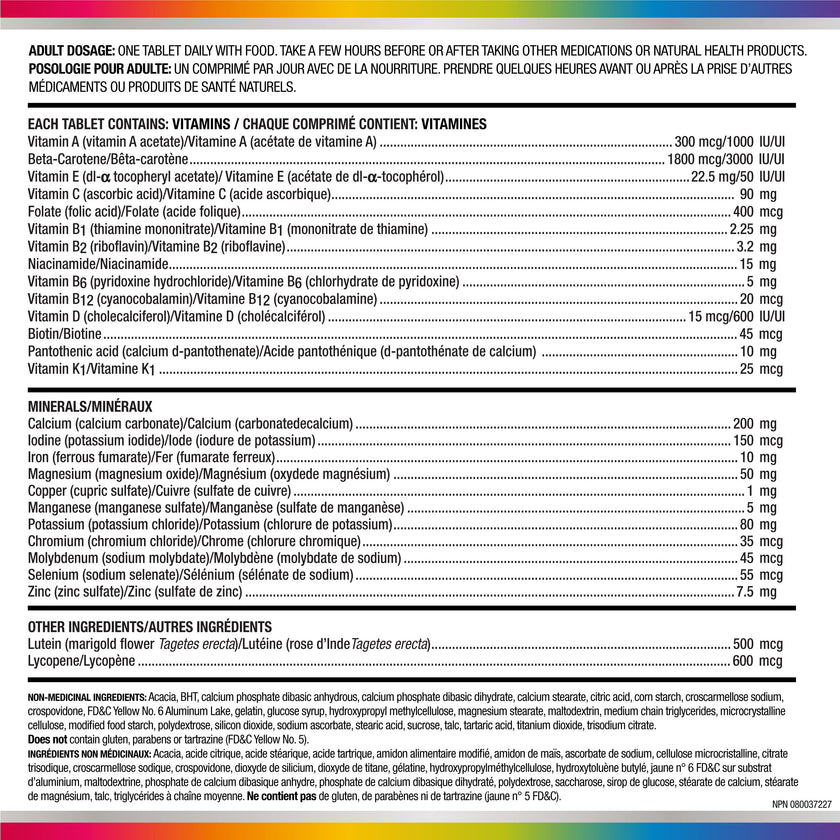 Centrum Adult Forte Essentials Mulitvitamins/Minerals Supplement for Men & Women, 250 Tablets (Packaging May Vary) 🍁 All In One Marketplace Canada