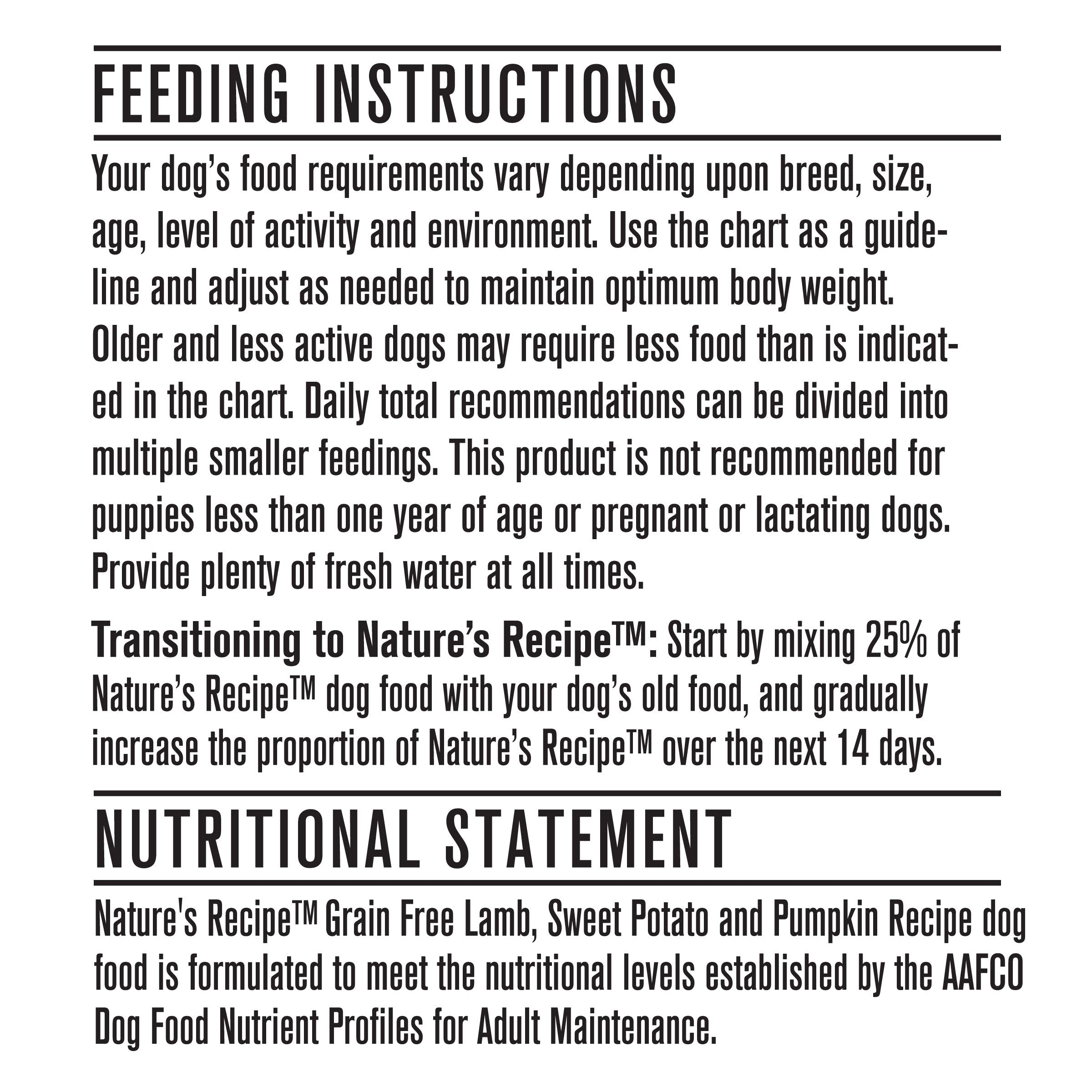 Nature's Recipe Adult Grain Free Natural Dry Dog Food Lamb, Sweet Potato & Pumpkin Recipe 10.8 kg (Pack of 1) 🍁 All In One Marketplace Canada