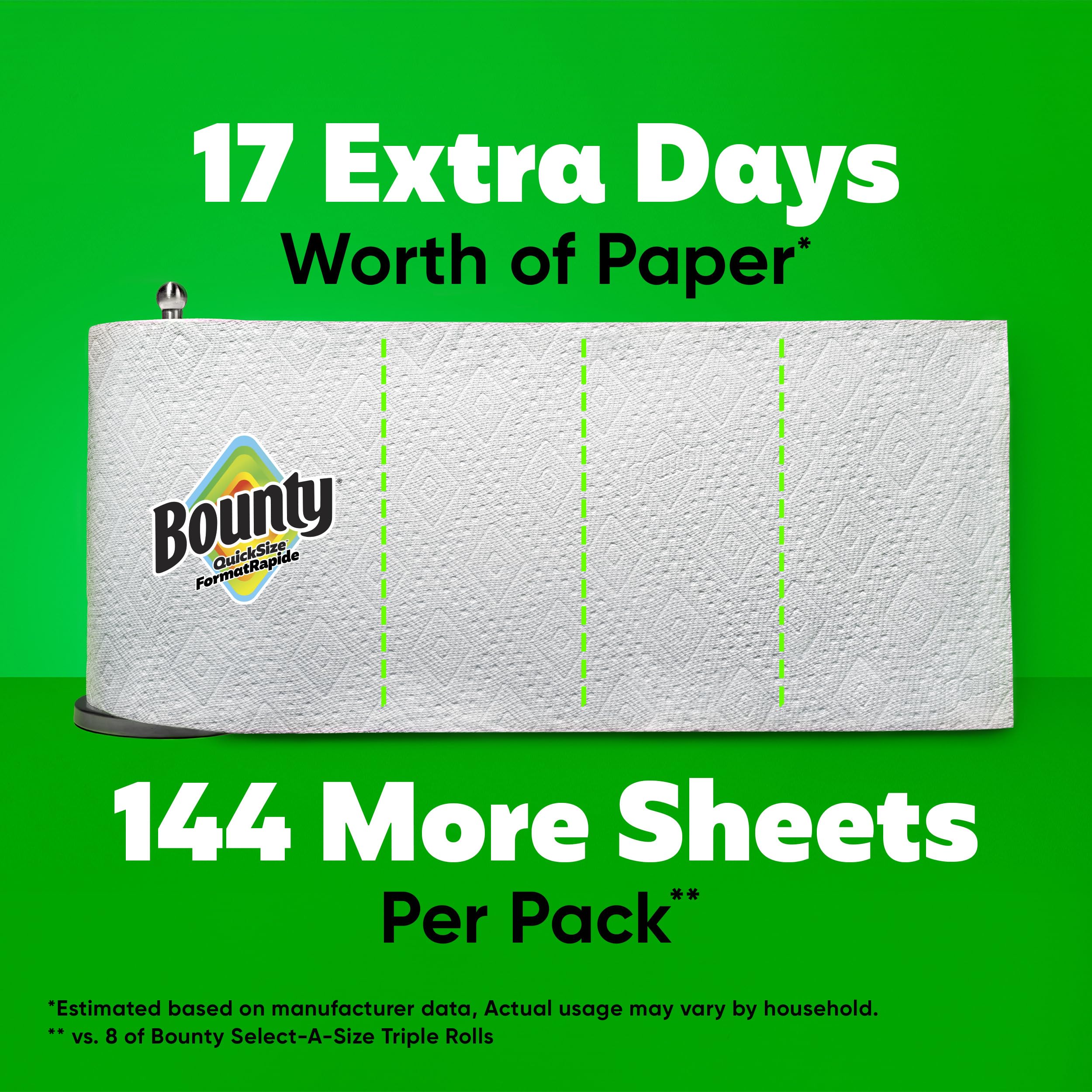 Bounty Paper Towels Quick-Size, White, 8 Family Triple Rolls = 27 Regular Rolls 🍁 All In One Marketplace Canada
