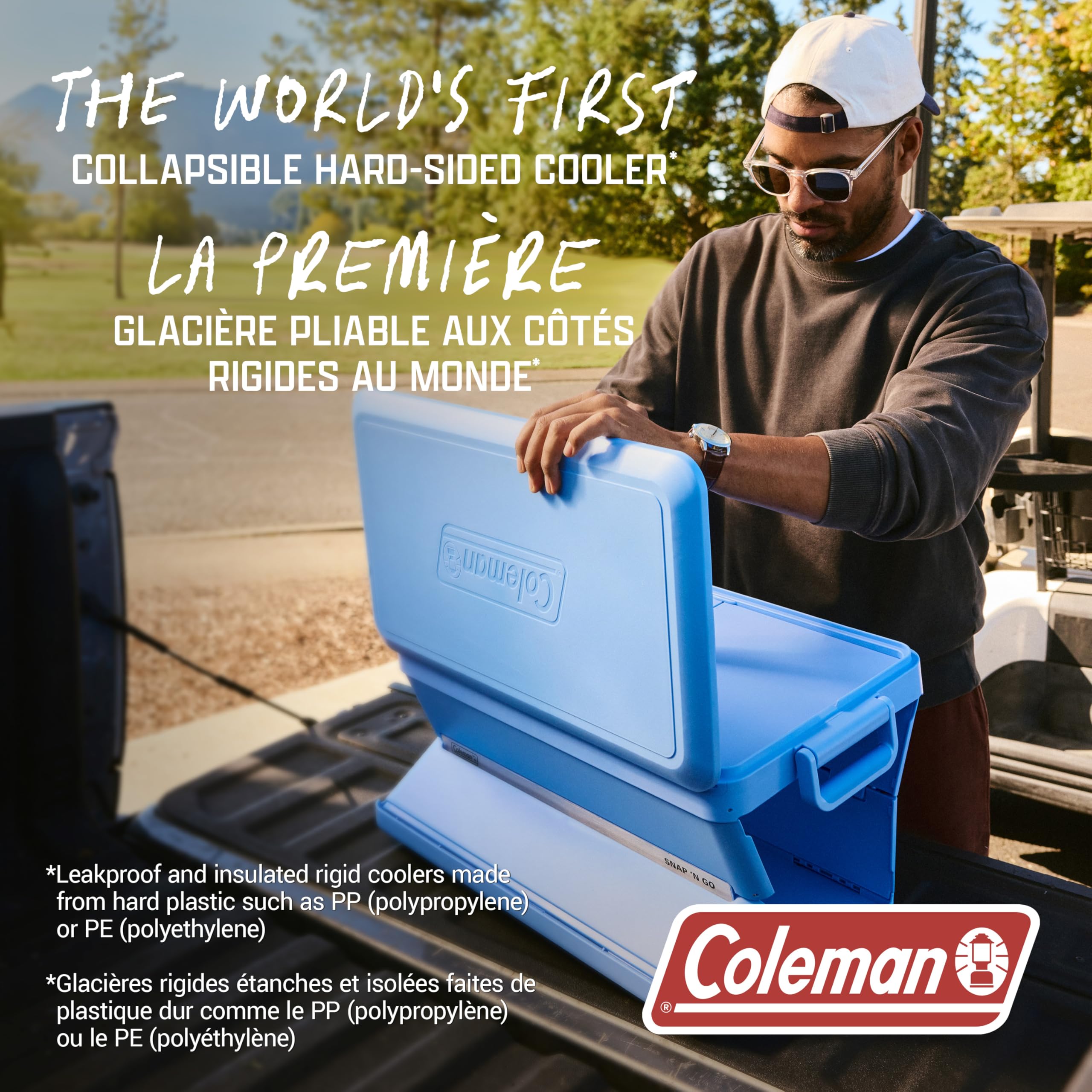 Coleman Snap 'N Go 45-Quart Collapsible Hard Cooler, Keeps Ice Cold up to 55 Hours, 76-Can Capacity, Spacing-Saving & Quick to Set Up, Collapses to 1/3 of Open Size, Holds up to 200 Pounds 🍁 All In One Marketplace Canada