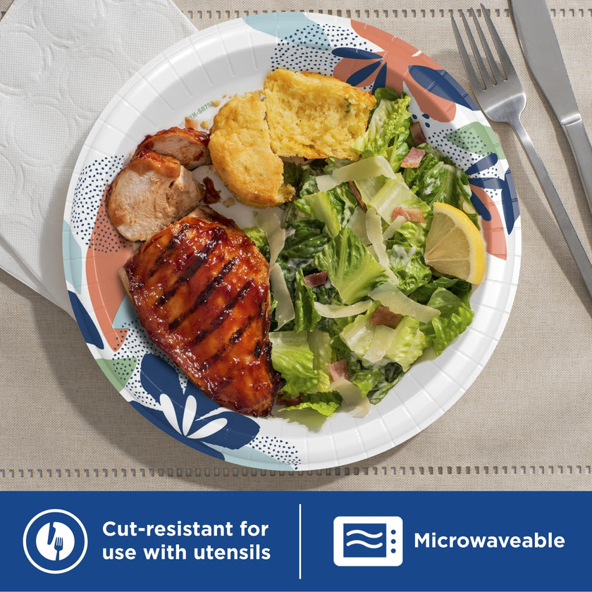 Dixie Large Paper Plates, 10 Inch, 150 Count, 2X Stronger, Microwave-Safe, Soak-Proof, Cut Resistant, Disposable Plates for Everyday Breakfast, Lunch, & Dinner Meals 🍁 All In One Marketplace Canada