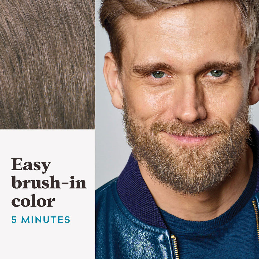 Just For Men Mustache & Beard, Beard Dye for Men with Brush Included for Easy Application, With Biotin Aloe and Coconut Oil for Healthy Facial Hair, Light Brown, M-25 (3 Count) 🍁 All In One Marketplace Canada