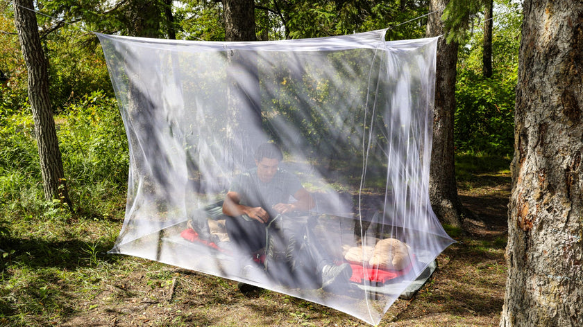 Coghlan's Rectangular Mosquito Net – Lightweight Mesh Canopy for Camping, Travel, and Outdoor Use – Includes Tie Loops, Carry Bag, Twine, Hooks, Anchors, Nails – White, 78
