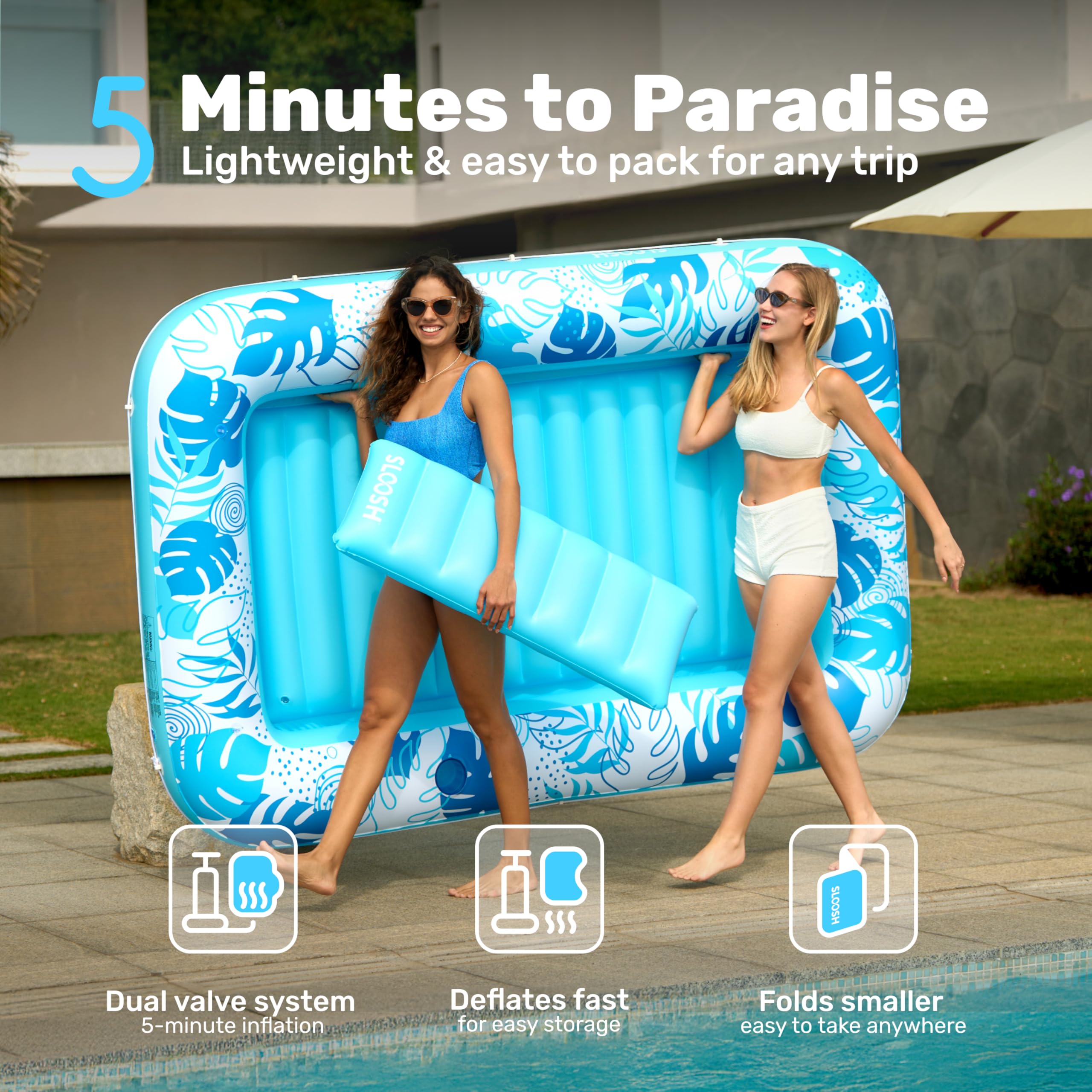 Sloosh Inflatable Tanning Pool Lounger Float-XL, 85