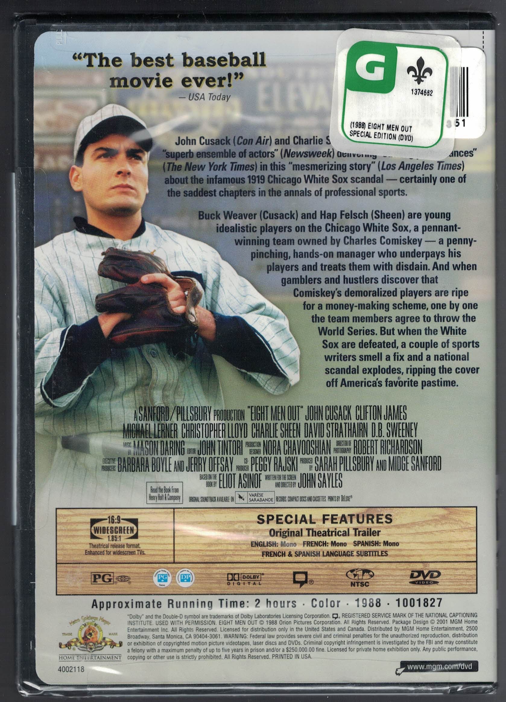 Eight Men Out (Widescreen) - DVD (Used)