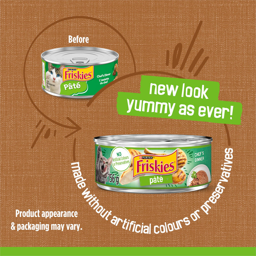 Friskies Chef's Dinner Wet Cat Food, Pate - 156 g Can (24 Pack) 🍁 All In One Marketplace Canada