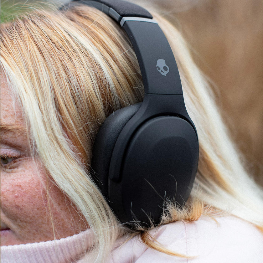 Skullcandy Crusher Evo Wireless Bluetooth Headphones with Multi-Sensory Bass, Noise Isolating Over-Ear Fit, Up to 40 Hours Battery, Microphone for iPhone Android - True Black 🍁 All In One Marketplace Canada