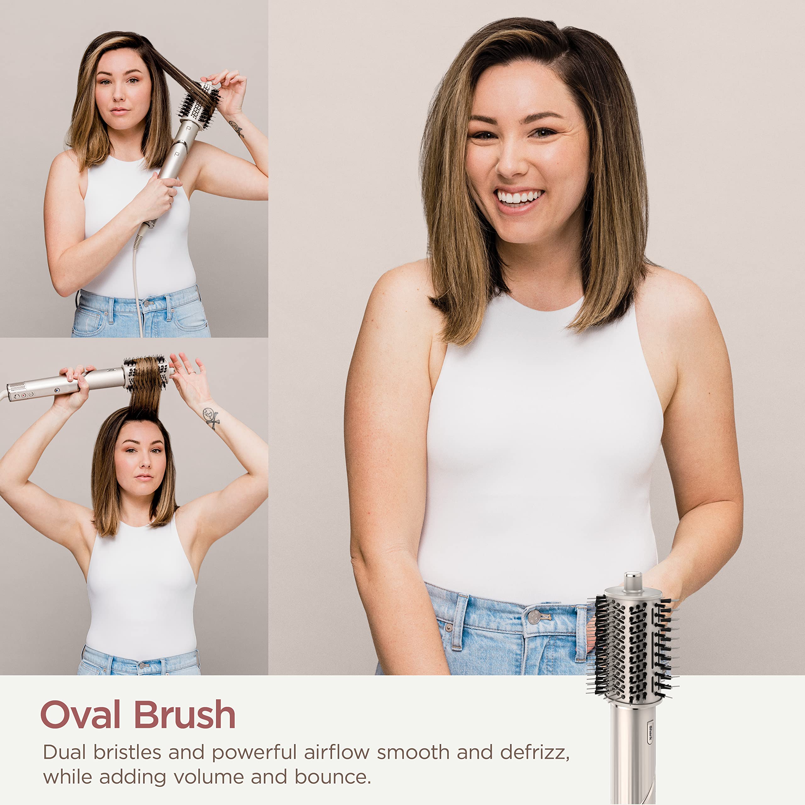 Shark FlexStyle Air Styling & Drying System, Powerful Hair Blow Dryer Multi-Styler Auto-Wrap Curlers, Curl-Defining Diffuser, Oval Brush & Concentrator Attachment, HD435C (Canadian Version), Stone 🍁 All In One Marketplace Canada