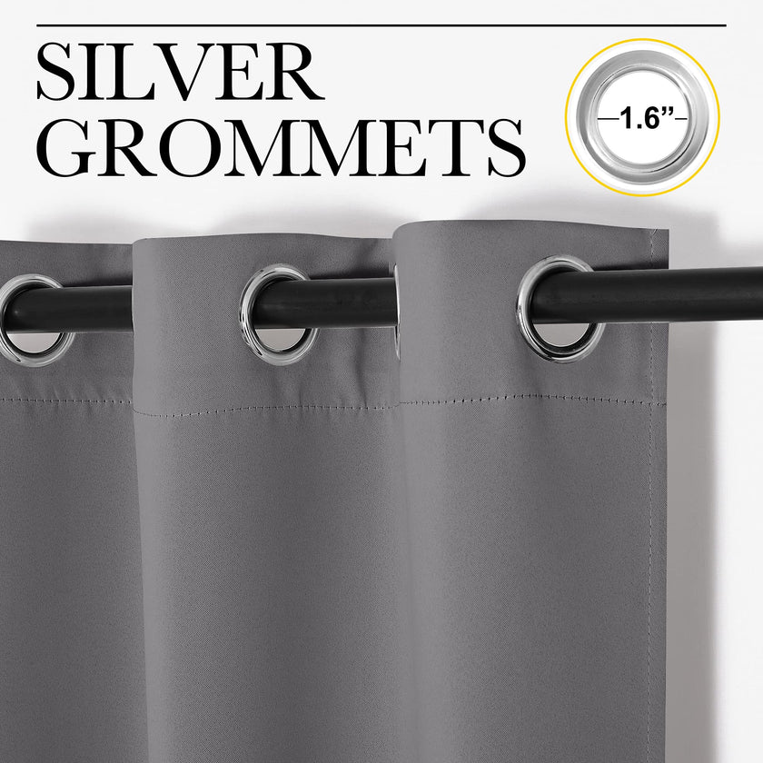 NICETOWN Blackout Curtains 2 Panels for Bedroom- Thermal Insulated Grommet Blackout Curtains 63 Inches Long for Living Room/Kitchen Rideaux occultants (2 Panels, W42 x L63 -Inch,Grey) 🍁 All In One Marketplace Canada