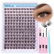 Lash Clusters Kit Wispy Natural Cluster Eyelash Extension Kit DIY Lash Extension Kit C Curl 10-16MM Eyelash Clusters Volume Individual Lashes Kit by Newcally 🍁 All In One Marketplace Canada