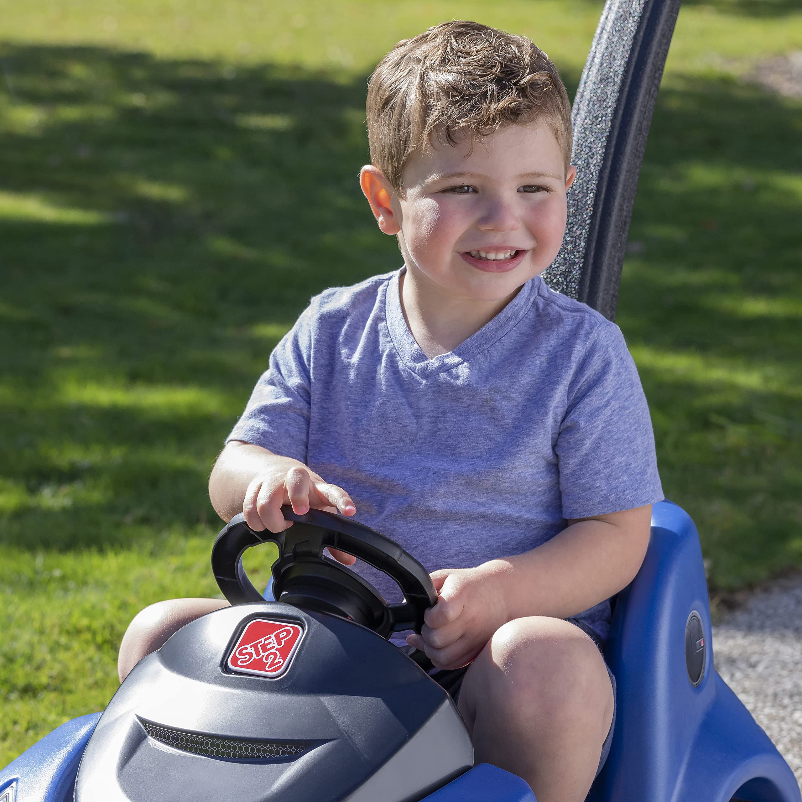 Step2 Push Around Buggy GT Kids Push Car, Ride On Toy, Stroller Substitute, Includes Seat Belt & Horn, Made of Durable Plastic, Max Weight 50 lbs., for Toddlers 1.5-3 Years Old, Blue 🍁 All In One Marketplace Canada