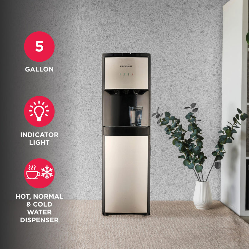Frigidaire, 5 Gallon Bottom Loading Hot and Cold Water Dispenser, Stainless Steel 🍁 All In One Marketplace Canada