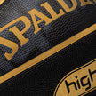 Spalding Highlight Black/Gold Rubber Outdoor Basketball, Size 7 (29.5
