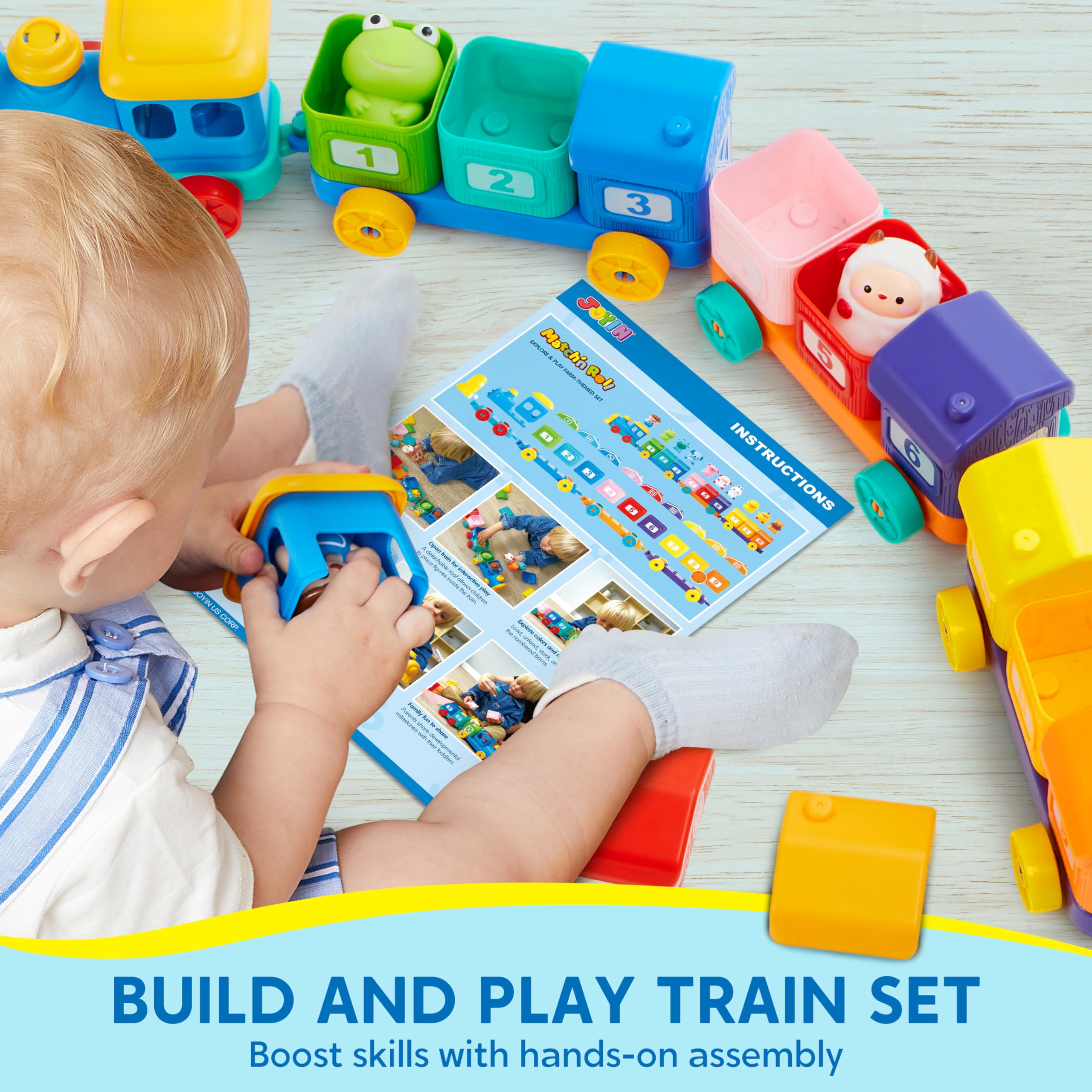 Play-Act Learning Toy for Toddlers 1 2 3 Years Old, Counting, Matching & Sorting Montessori Learning Farm Train Including 9 Farm Animals, Birthday Gift for Baby Boys Girls 🍁 All In One Marketplace Canada