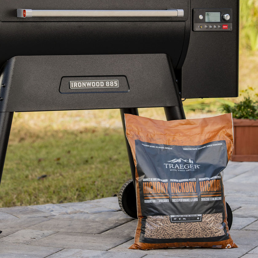 Traeger Grills Hickory 100% All-Natural Wood Pellets for Smokers and Pellet Grills. BBQ, Bake, Roast, and Grill, 20 lb. Bag 🍁 All In One Marketplace Canada