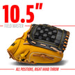 Franklin Sports Baseball and Softball Glove - Fieldmaster Adult + Youth Baseball Gloves - Mens + Womens Infield + Outfield Mitt - Right Hand Throw - 10.5
