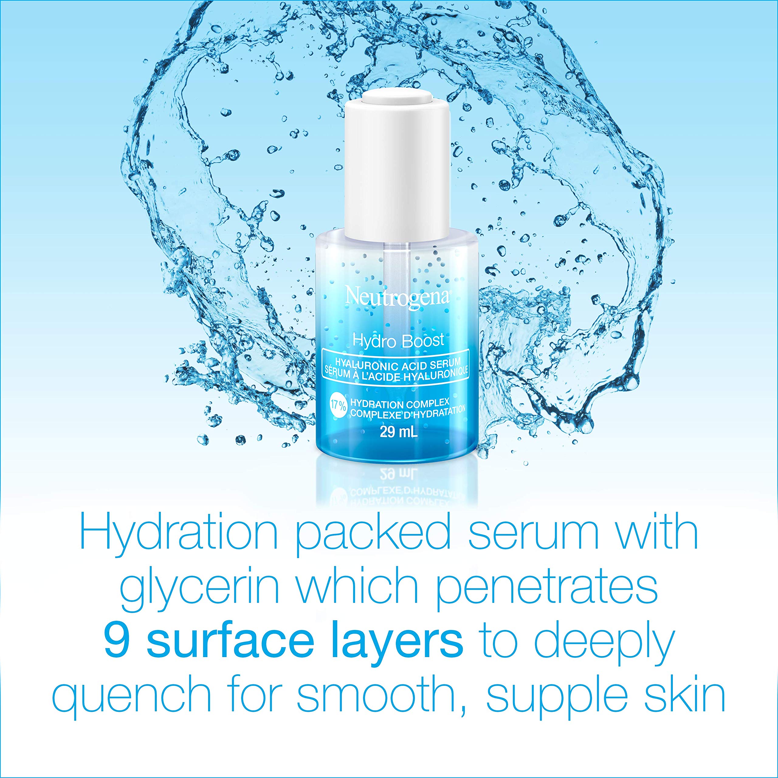 Neutrogena Moisturizer Neutrogena Hydro Boost Hyaluronic Acid Face Serum with Vitamin B5, Glycerin for Moisturized Skin, 29 Milliliters 🍁 All In One Marketplace Canada