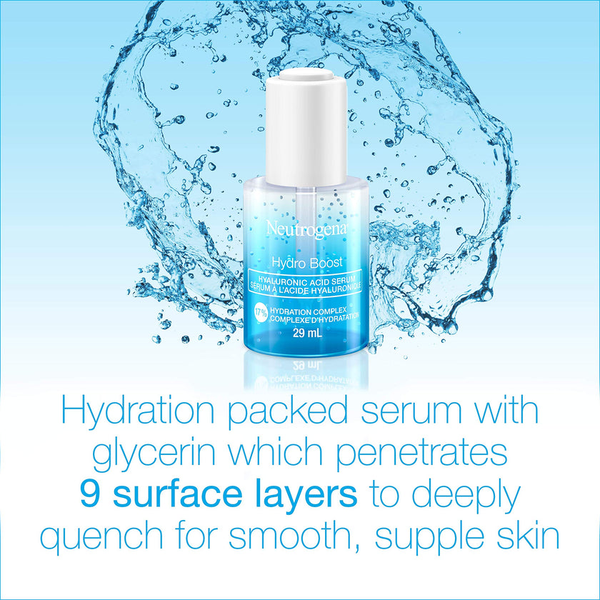 Neutrogena Moisturizer Neutrogena Hydro Boost Hyaluronic Acid Face Serum with Vitamin B5, Glycerin for Moisturized Skin, 29 Milliliters 🍁 All In One Marketplace Canada