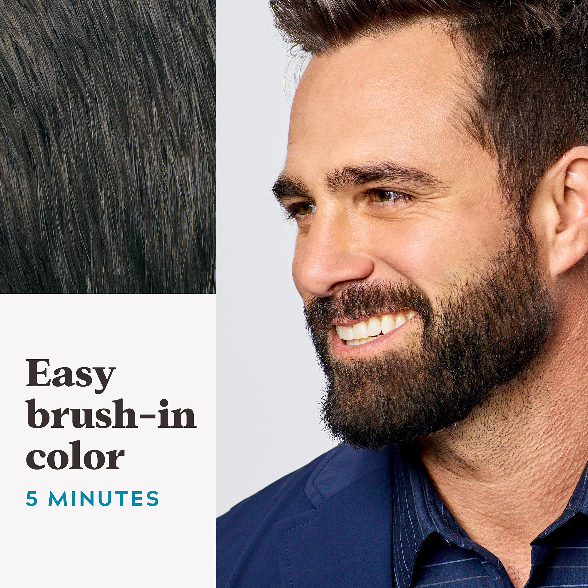 Just For Men Mustache & Beard, Beard Dye for Men with Brush Included for Easy Application, With Biotin Aloe and Coconut Oil for Healthy Facial Hair, Dark Brown, M-45 (3 Count) 🍁 All In One Marketplace Canada