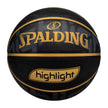 Spalding Highlight Black/Gold Rubber Outdoor Basketball, Size 7 (29.5