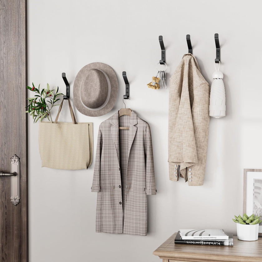 susswiff 10-Pack Coat Hook for Hanging, 10KG (Max), Stainless Wall Hooks for Towel, Hat, Backpack, Key, Clothes, Wall Mounted Coat Hanger for Closet, Black 10 CM 🍁 All In One Marketplace Canada